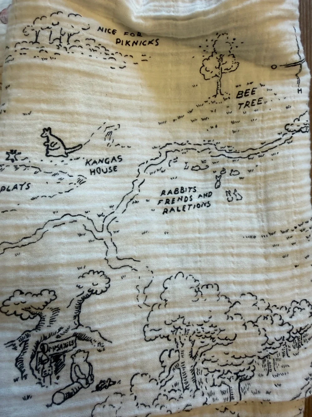 Pottery Barn Disney White and Tan Winnie the Pooh Muslin Swaddles